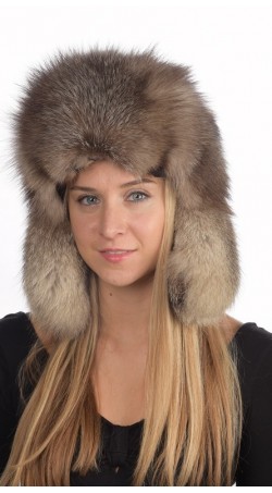 Krištolinės lapės kailio rusiško modelio  kepurė